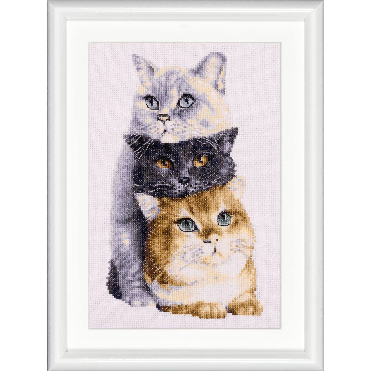 Thea Gouverneur Since 1959® Charming Cat Trio Counted Cross Stitch Kit